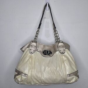 Kathy Van Zeeland Studded Pearl Colored Snakeskin Y2K Vinatge Purse